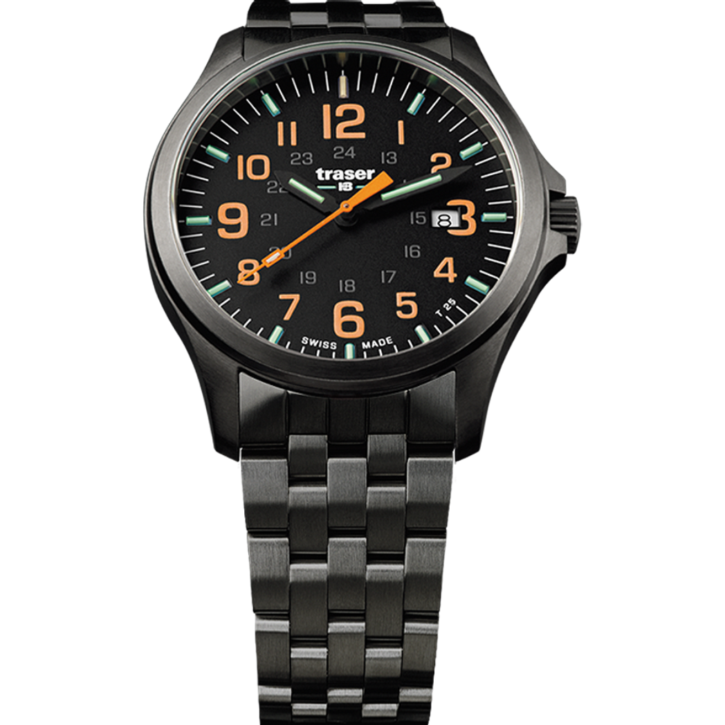 Traser P67 Officer Pro GunMetal Black/Orange - 107870-chronolounge