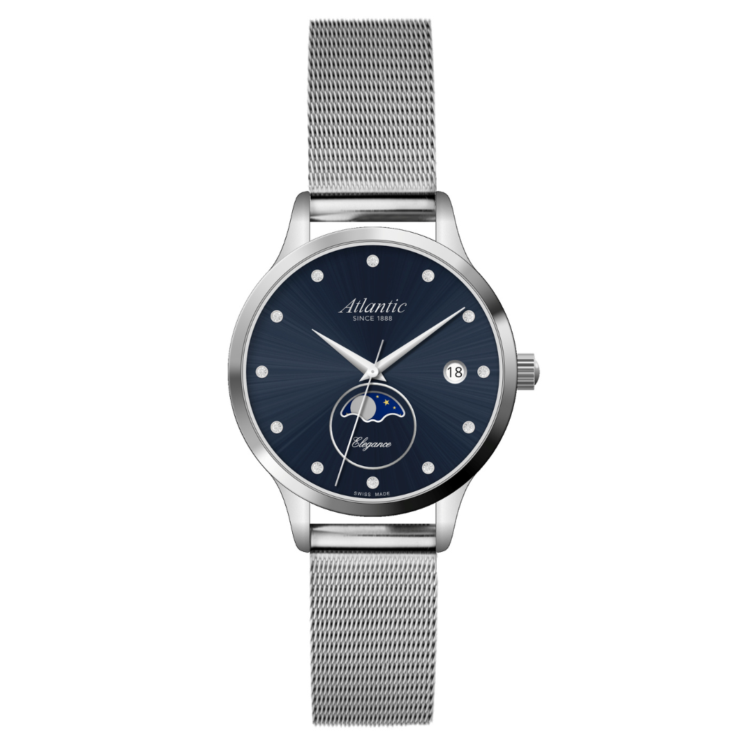 Atlantic Eleganz Moonphase Blau Steel - 29040.41.57MB-chronolounge