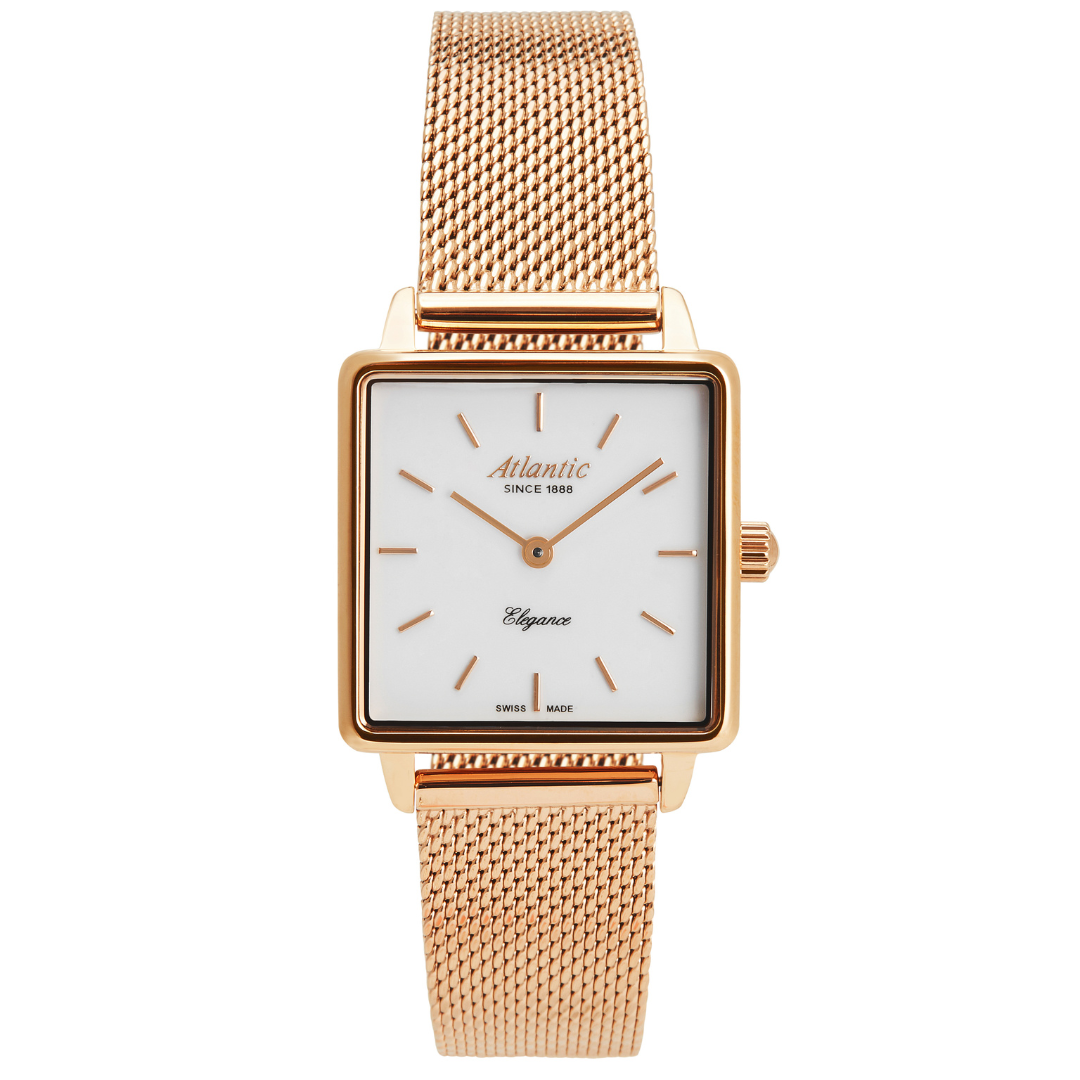 Atlantic Eleganz Quadrat Roségold PVD/Weiss - 29041.44.11MB-chronolounge