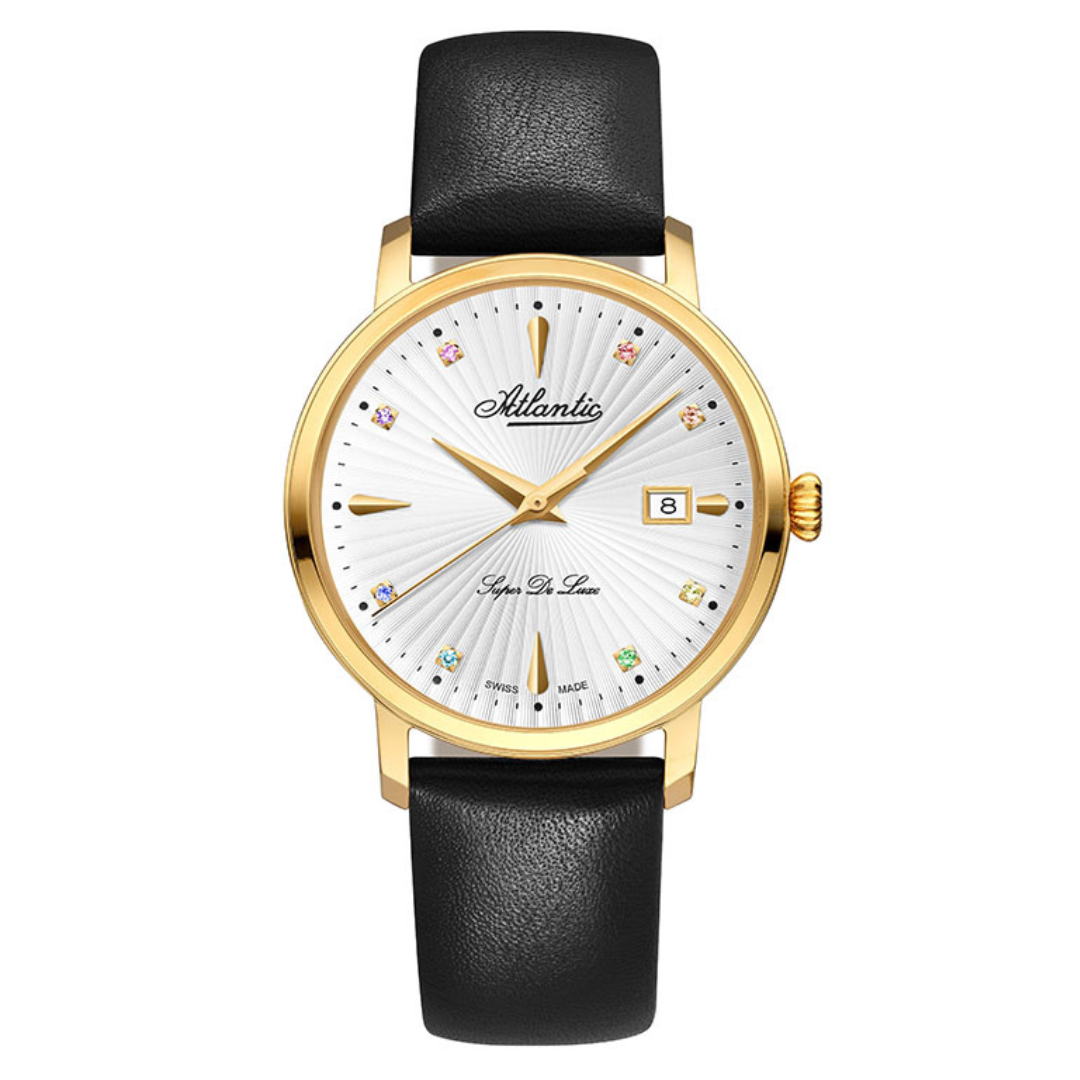 Atlantic Super De Luxe Edelsteine | Gelbgold PVD Schwarz - 29355.45.29LBK-chronolounge