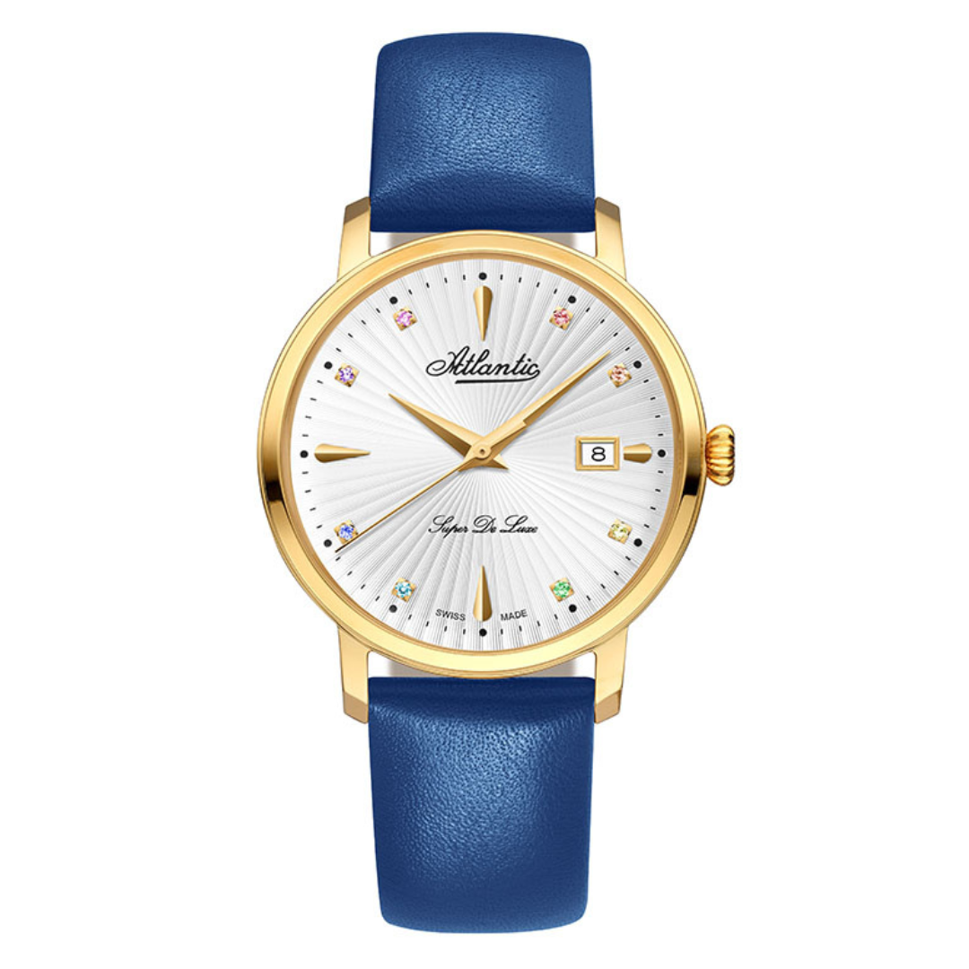 Atlantic Super De Luxe Edelsteine | Gelbgold PVD Blau - 29355.45.29LBU-chronolounge