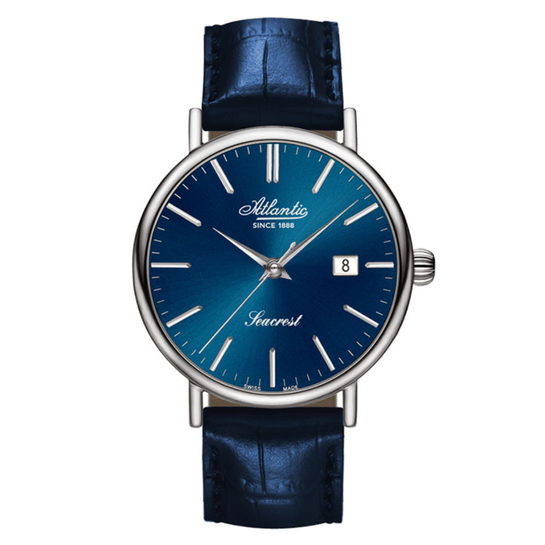 Atlantic Seacrest Blau Steel mit Lederarmband - 50354.41.51-chronolounge