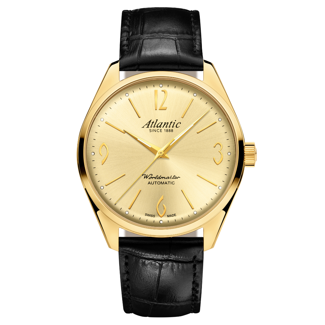 Atlantic Worldmaster Art-Déco Automatik | Gelbgold | PVD/Leder - 51752.45.39G-chronolounge