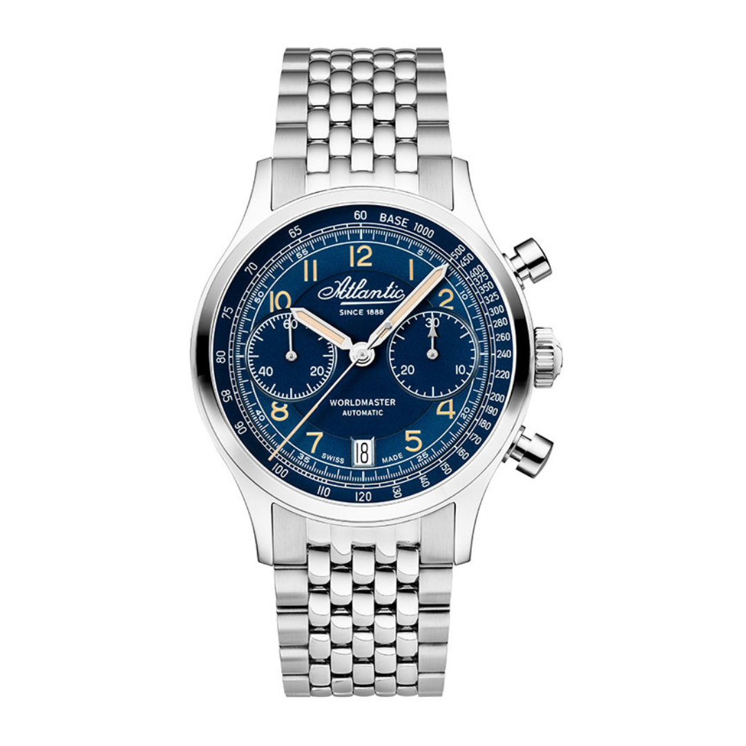 Atlantic Worldmaster Bicompax Blau auf Metallarmband - 52857.41.53-chronolounge