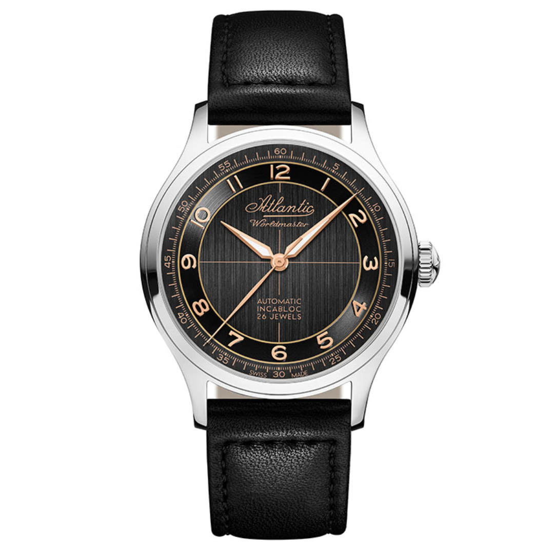 Atlantic Worldmaster Original 39 mm Automatik | Schwarz - 53780.41.43R-chronolounge