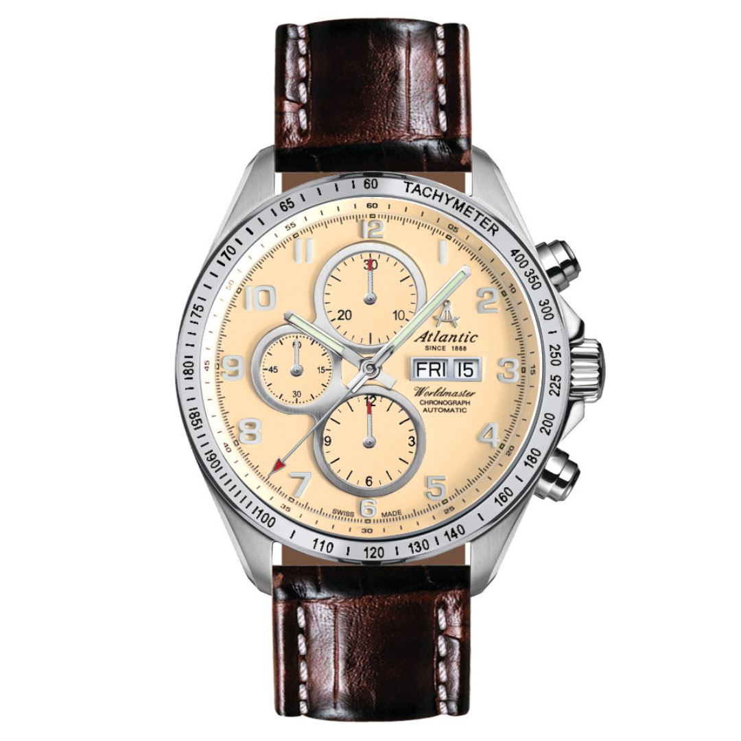 Atlantic Automatik Chronograph mit cremefarbenen Ziffern - 55861.42.93-chronolounge