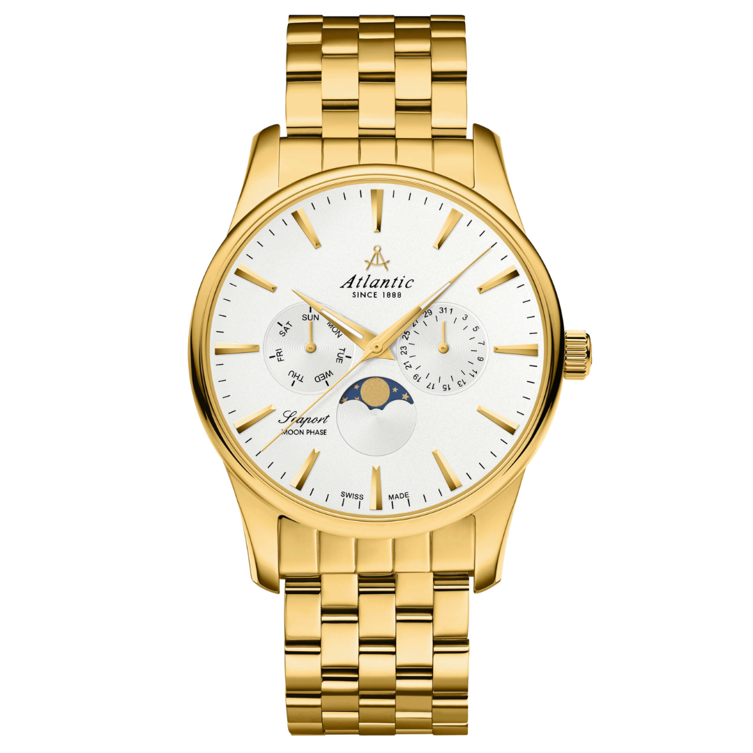 Atlantic Seaport Moonphase Gelbgold | PVD | Stahl - 56555.45.21-chronolounge