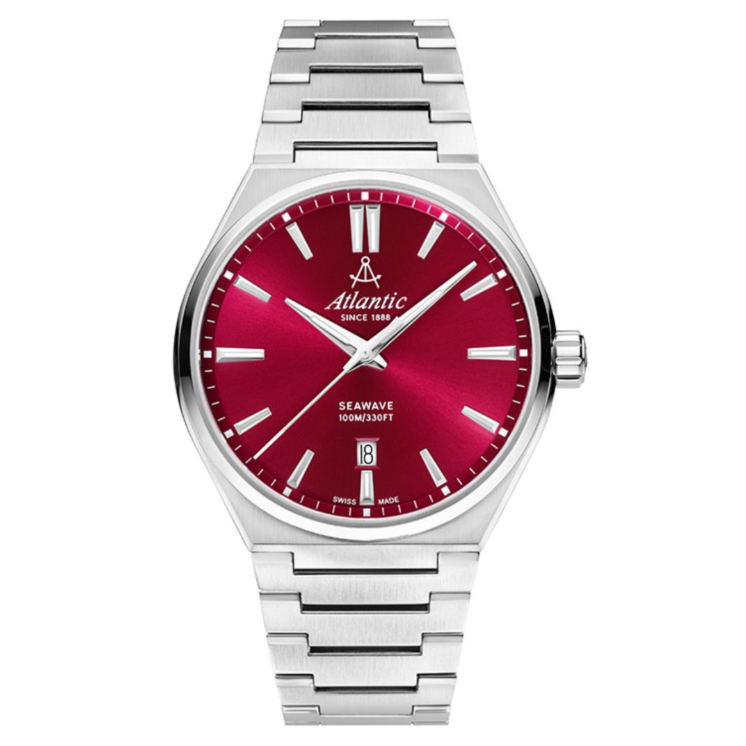 Atlantic Seawave Herren | Rotes Zifferblatt - 58366.41.91-chronolounge