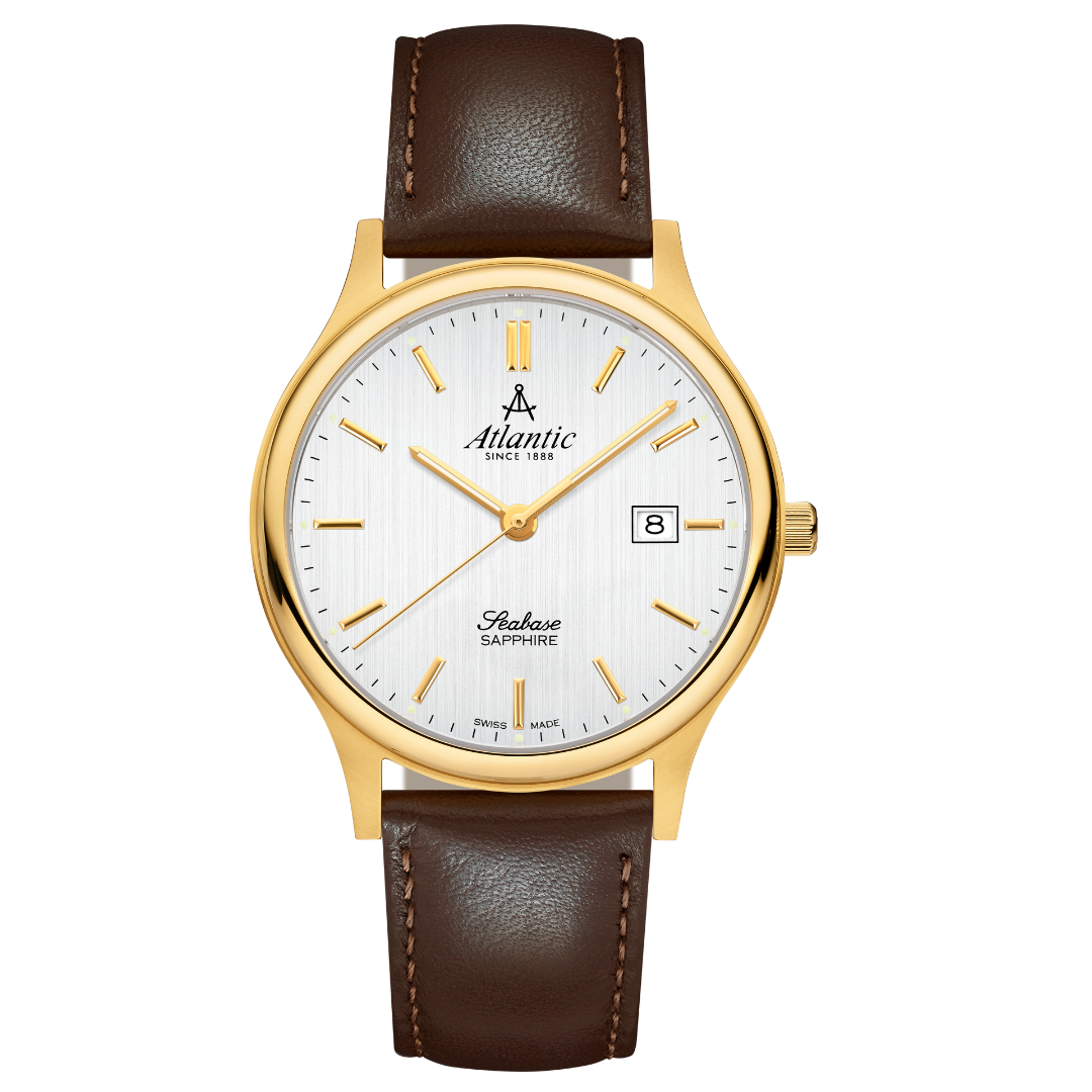 Atlantic Seabase Herren Silberzifferblatt mit PVD Beschichtung - 60343.45.21-chronolounge