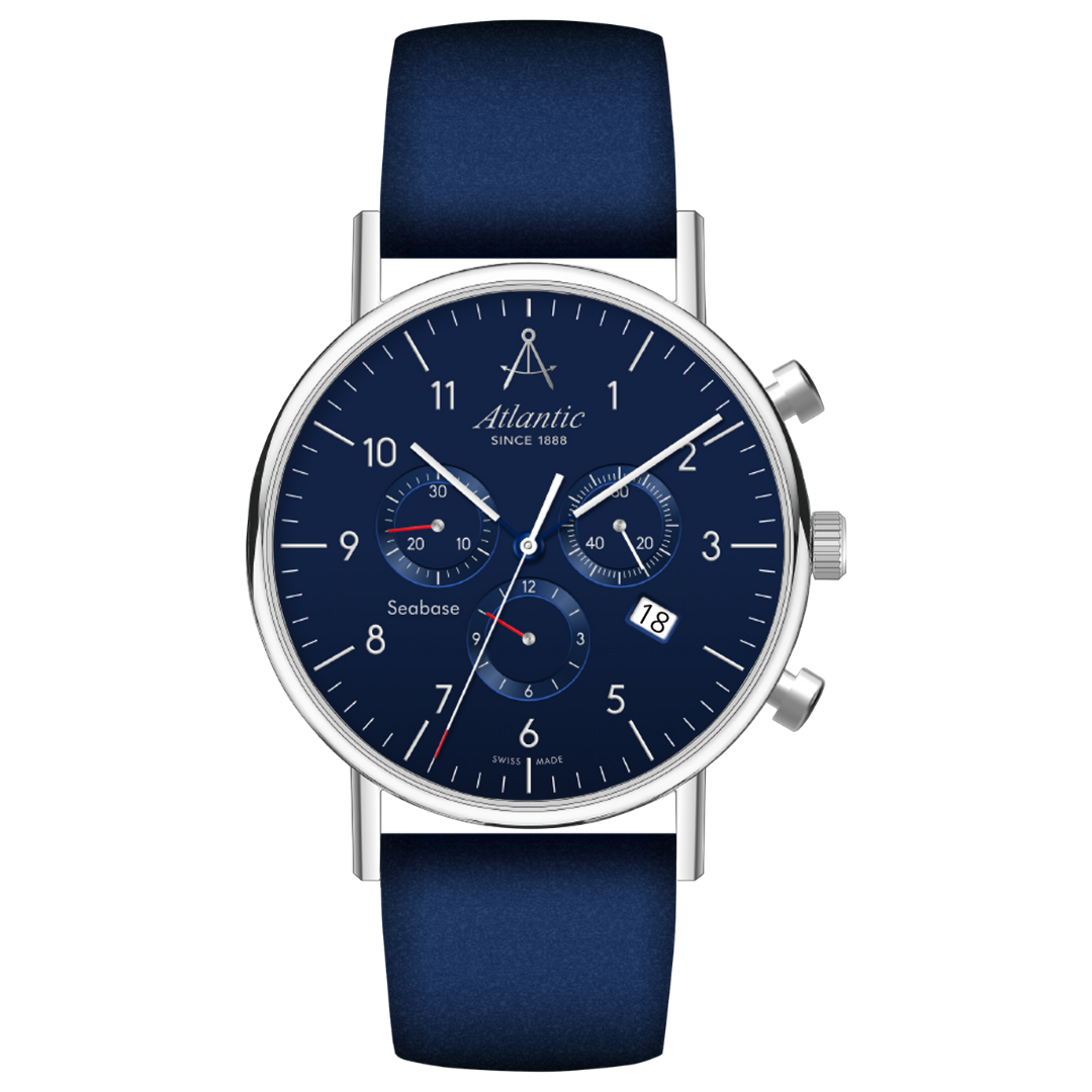 Atlantic Seabase Chronograph Blaues Leder - 60452.41.55-chronolounge