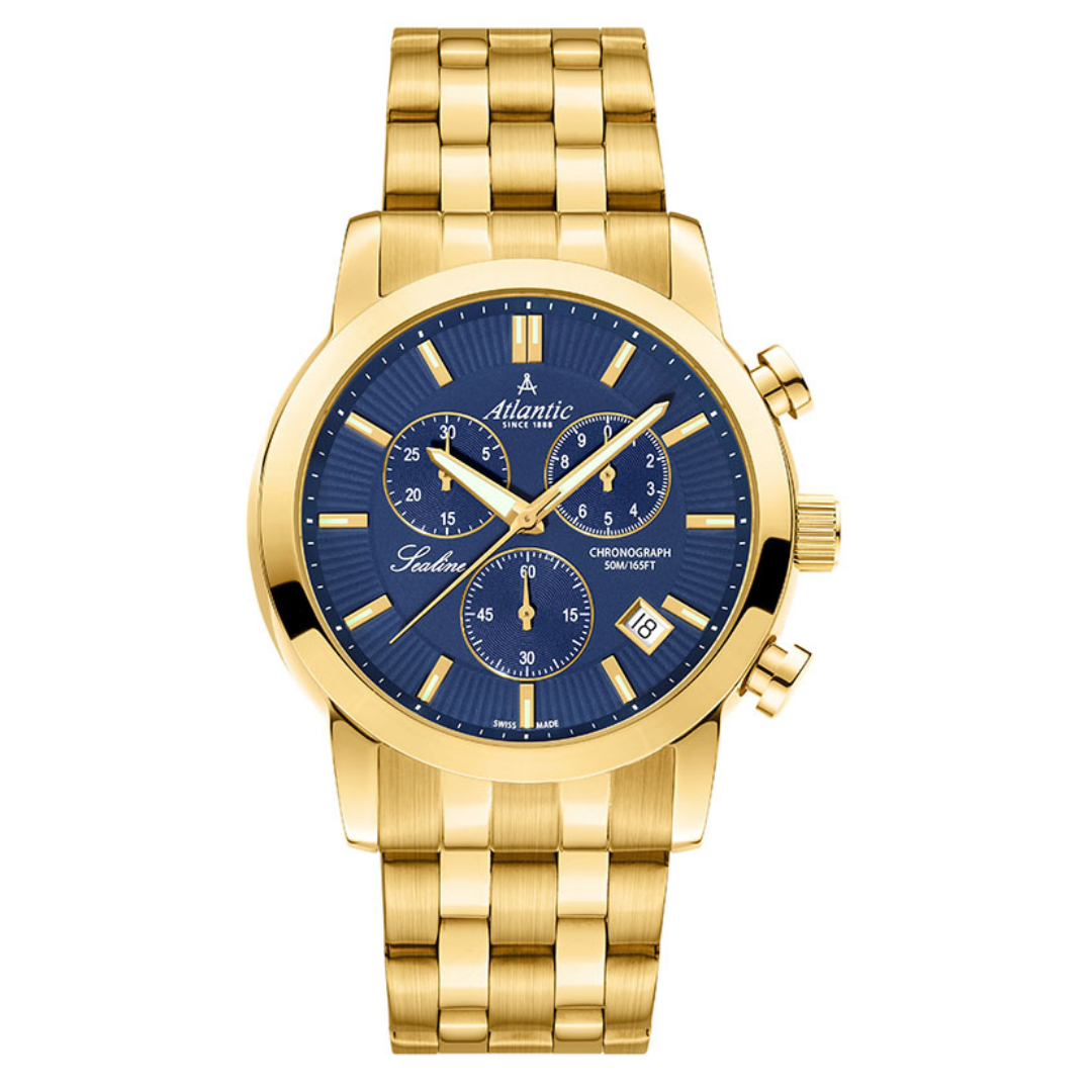 Atlantic Sealine Chrono Gold PVD blaues Zifferblatt - 62455.45.51-chronolounge