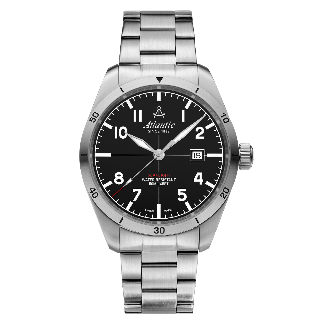 Atlantic Seaflight New Edition Herren Black Steel - 70356.41.65-chronolounge