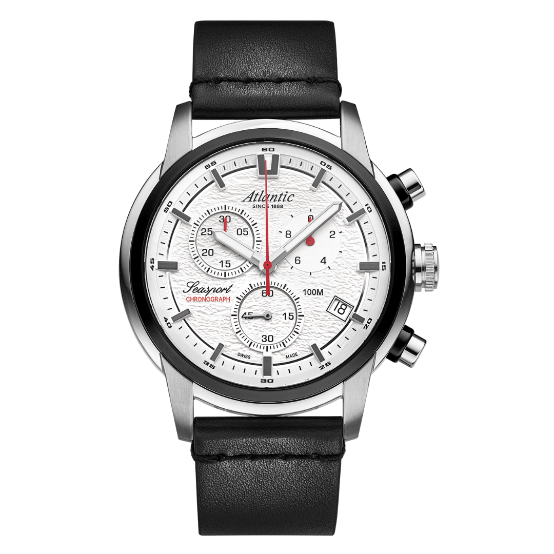 Atlantic Seasport ND Chronograph Weiss/Leder - 87461.42.21-chronolounge