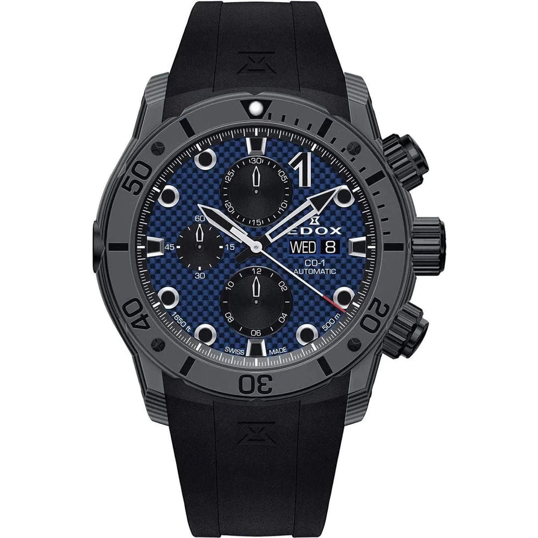 Edox CO-1 Carbon Chronograph Automatic - 01125 CLNGN BUNN-chronolounge