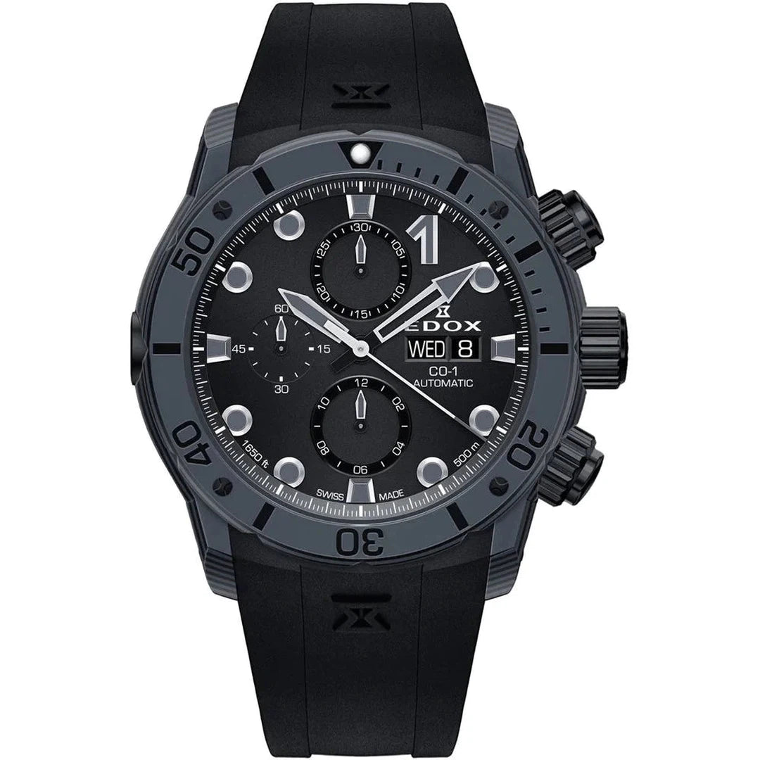 Edox CO-1 Carbon Chronograph Automatic - 01125 CLNGN NING-chronolounge