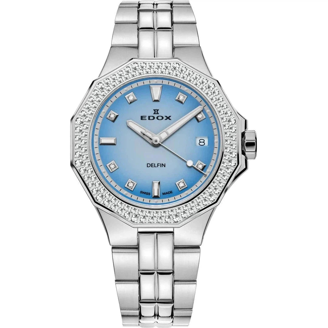 Edox Delfin Diver Date Lady - 53020 3D120M BUCND-chronolounge