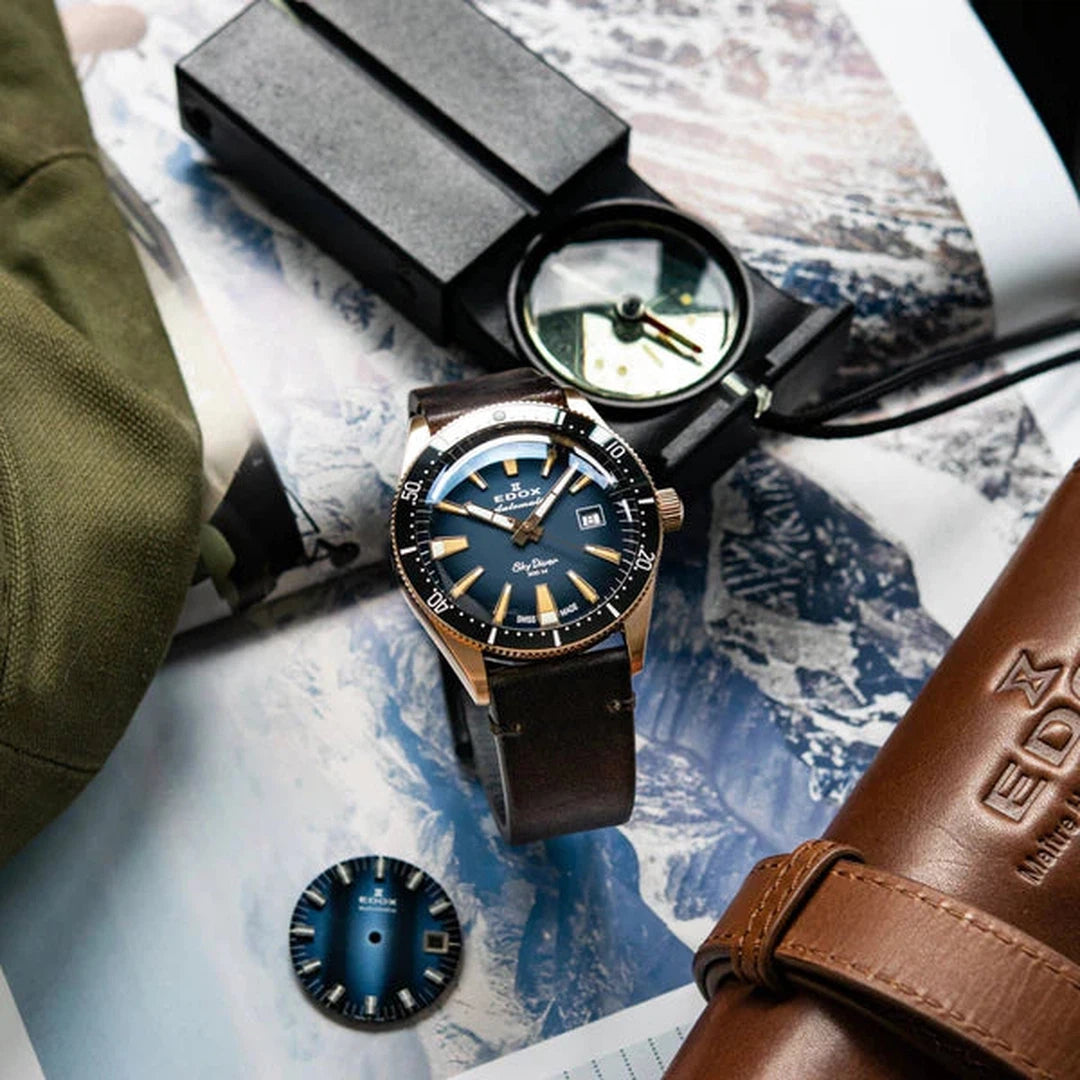 Edox SkyDiver Date Automatic Limited Edition - 80126 BRN BUIDR-chronolounge